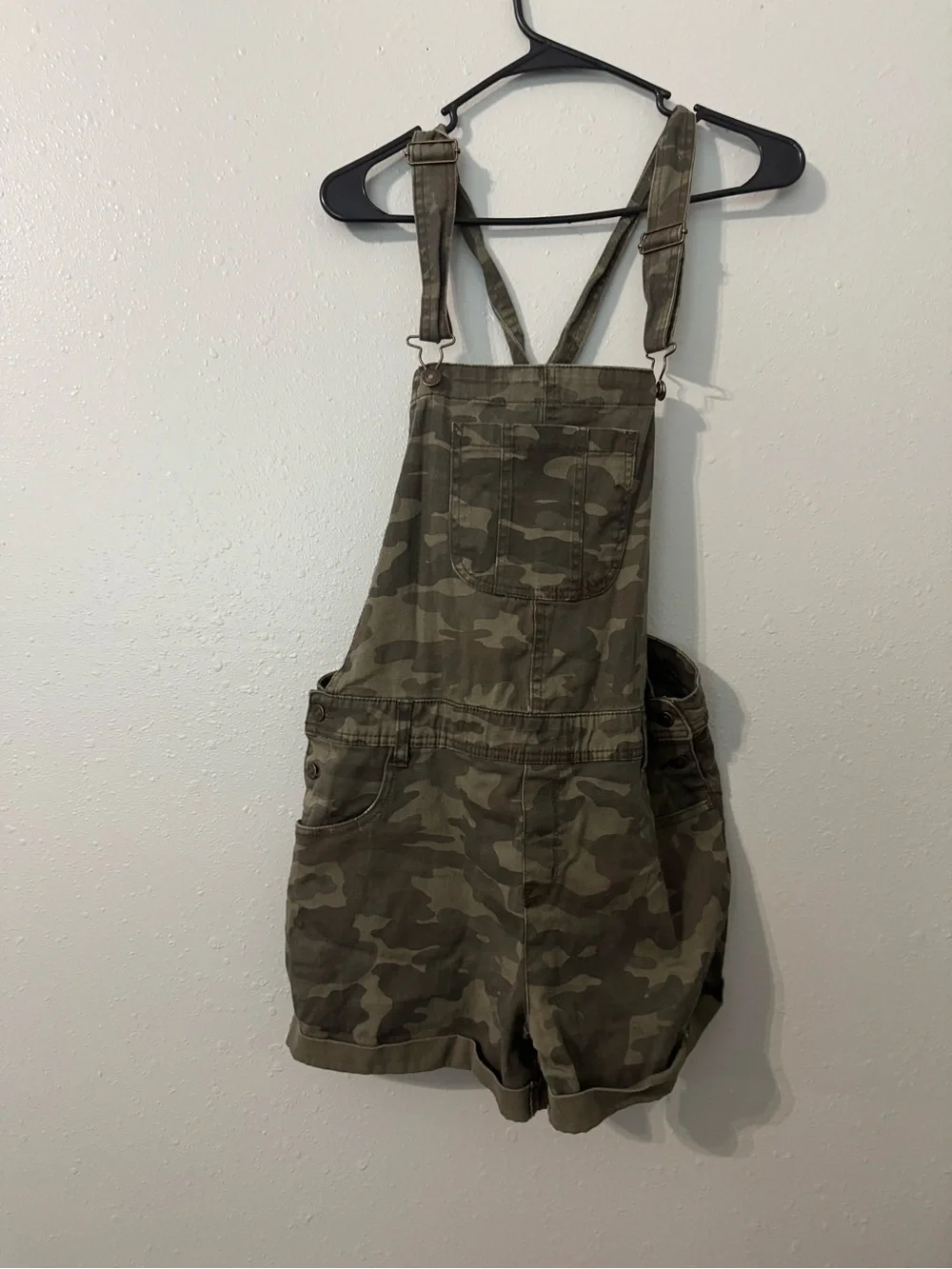 Women’s Camouflage Short Overalls - Olive Green